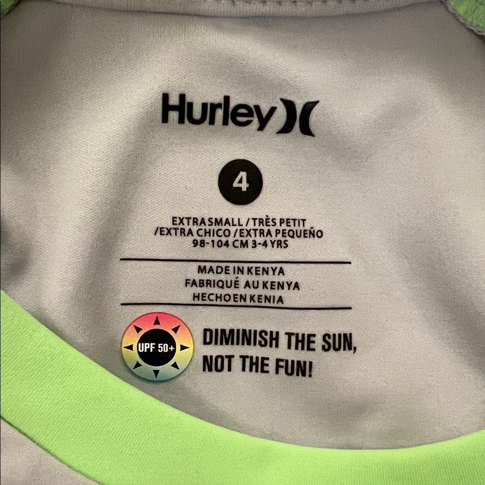 Hurley Kids Rashguard - Gray and Light Green - Picture 7 of 7
